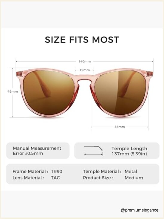 Vintage Round Sunglasses Classic Retro Trendy Unisex